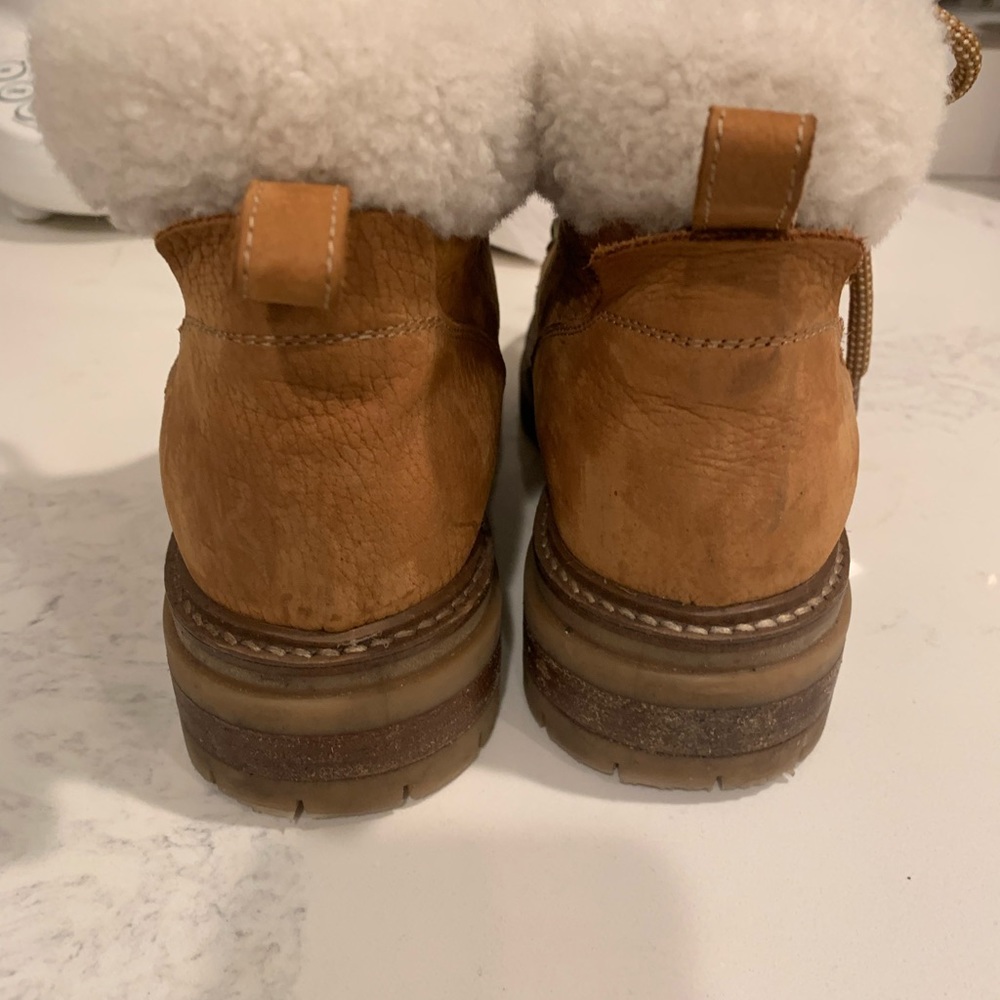 M Gemi womens shearling boots size 38 1/2 in tan - Picture 4 of 8